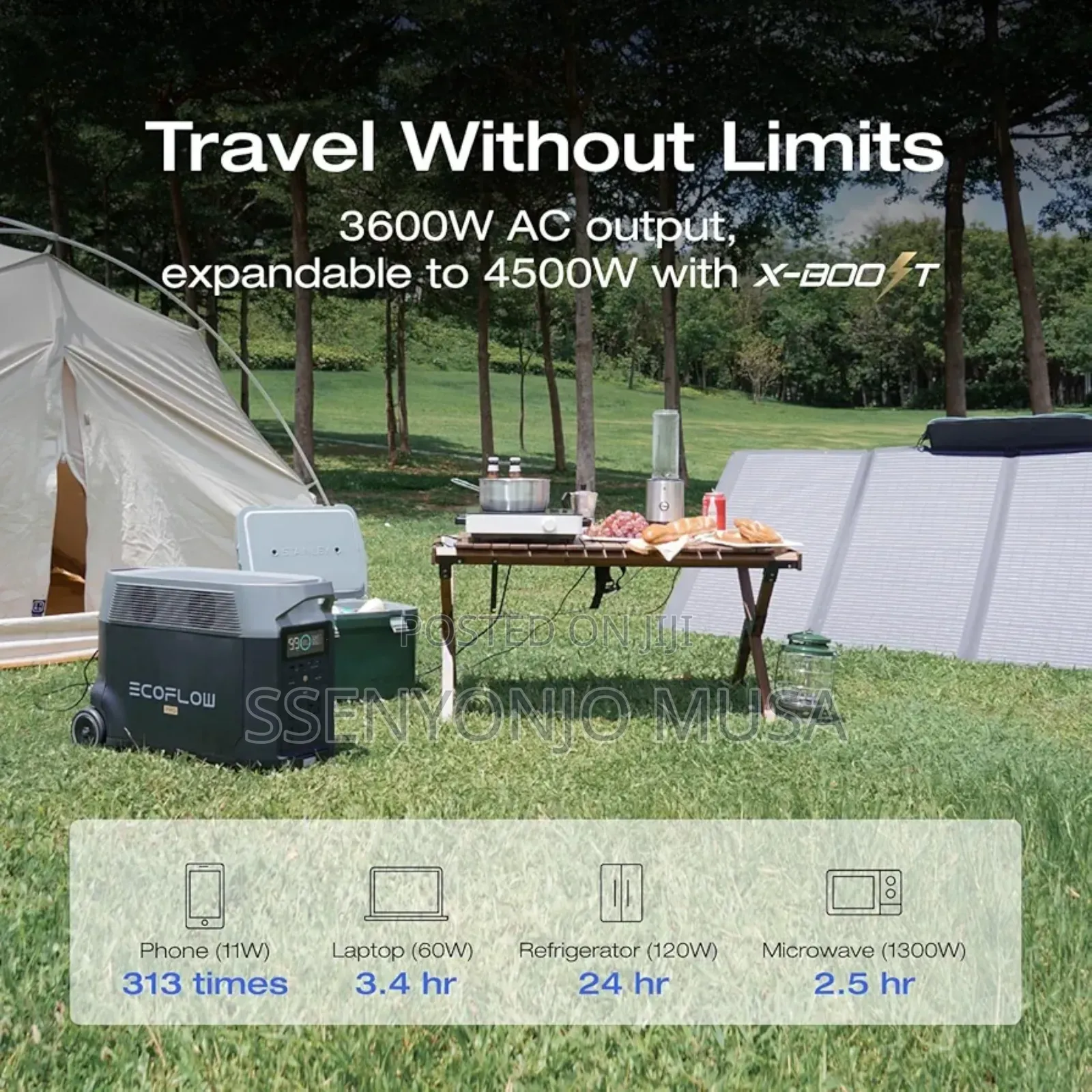 Ecoflow Delta Pro 3.6kwh Solar Generator - 3600w, 120v, 5 Ac