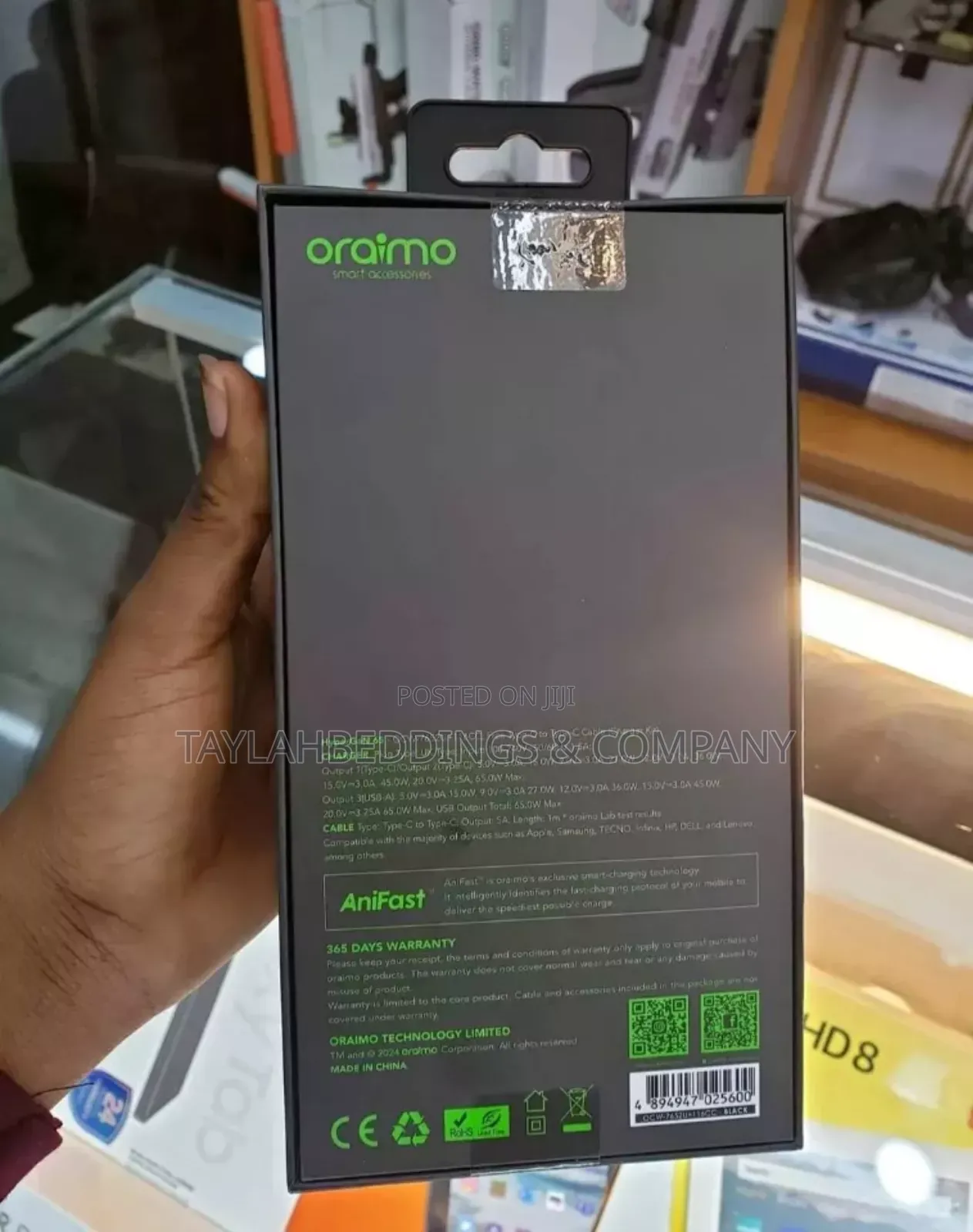 Oraimo Charger for Phones and Laptops 65w