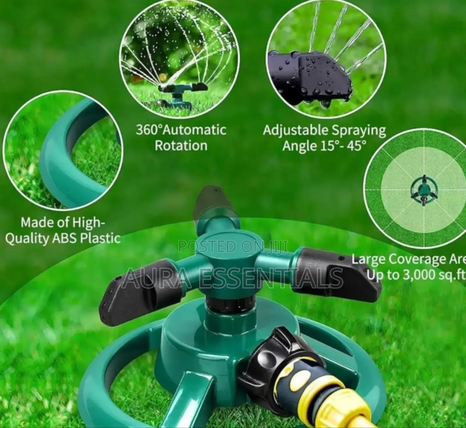 Automatic 360° Rotating Garden Sprinkler