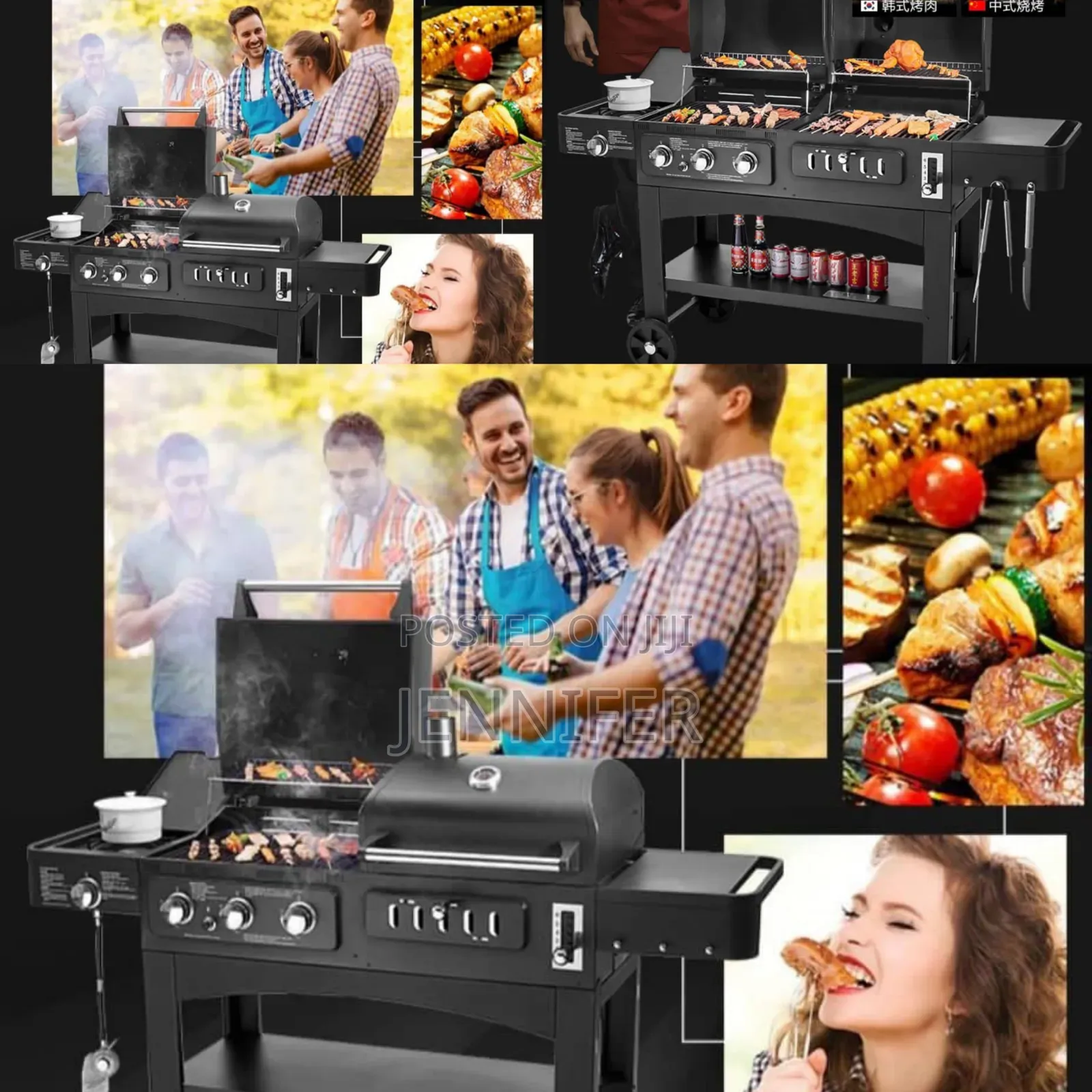 2 in 1 Commercial Luxury Gas Grill + Charcoal Smoker