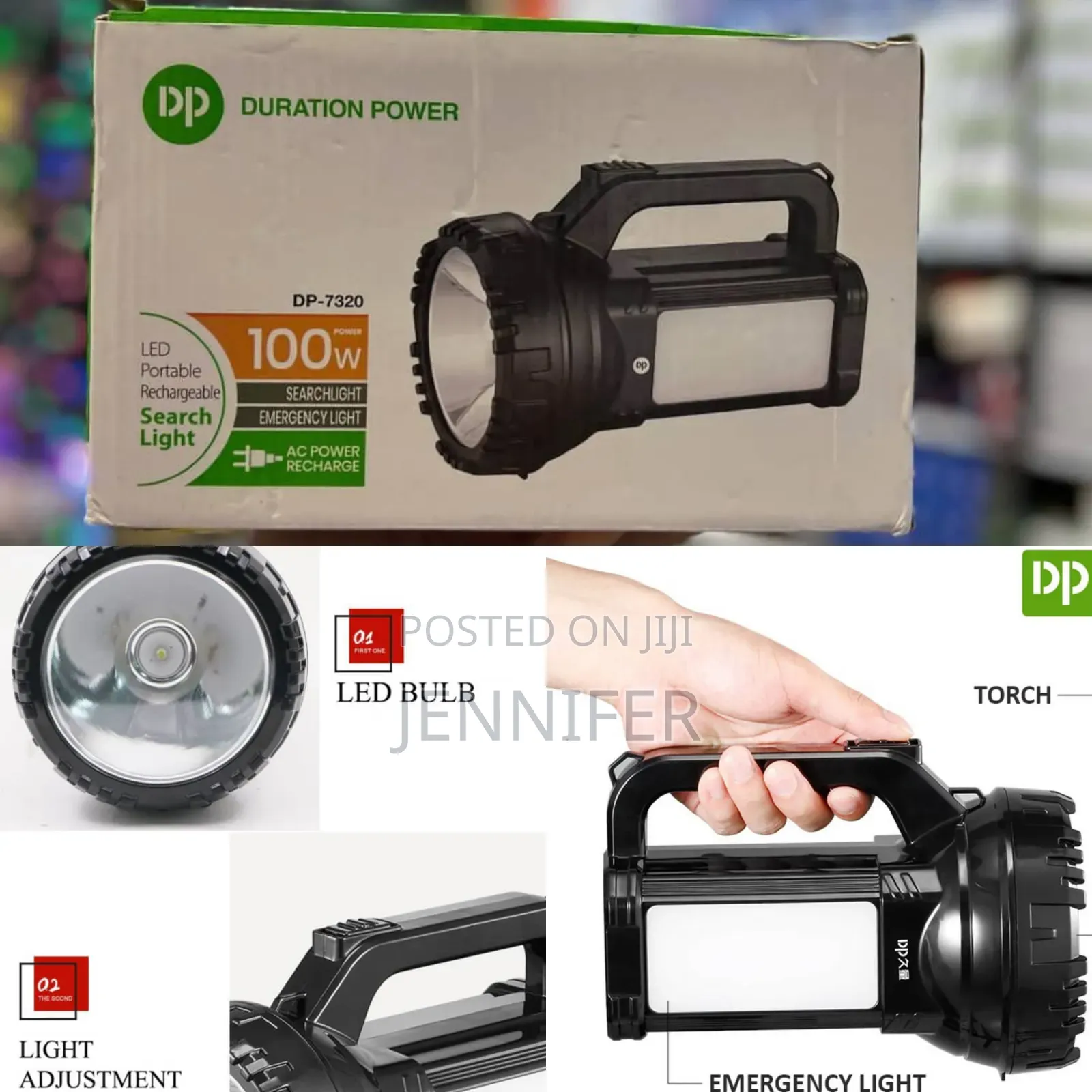 Dp Light 100watts High Power Rechargeable Search Light