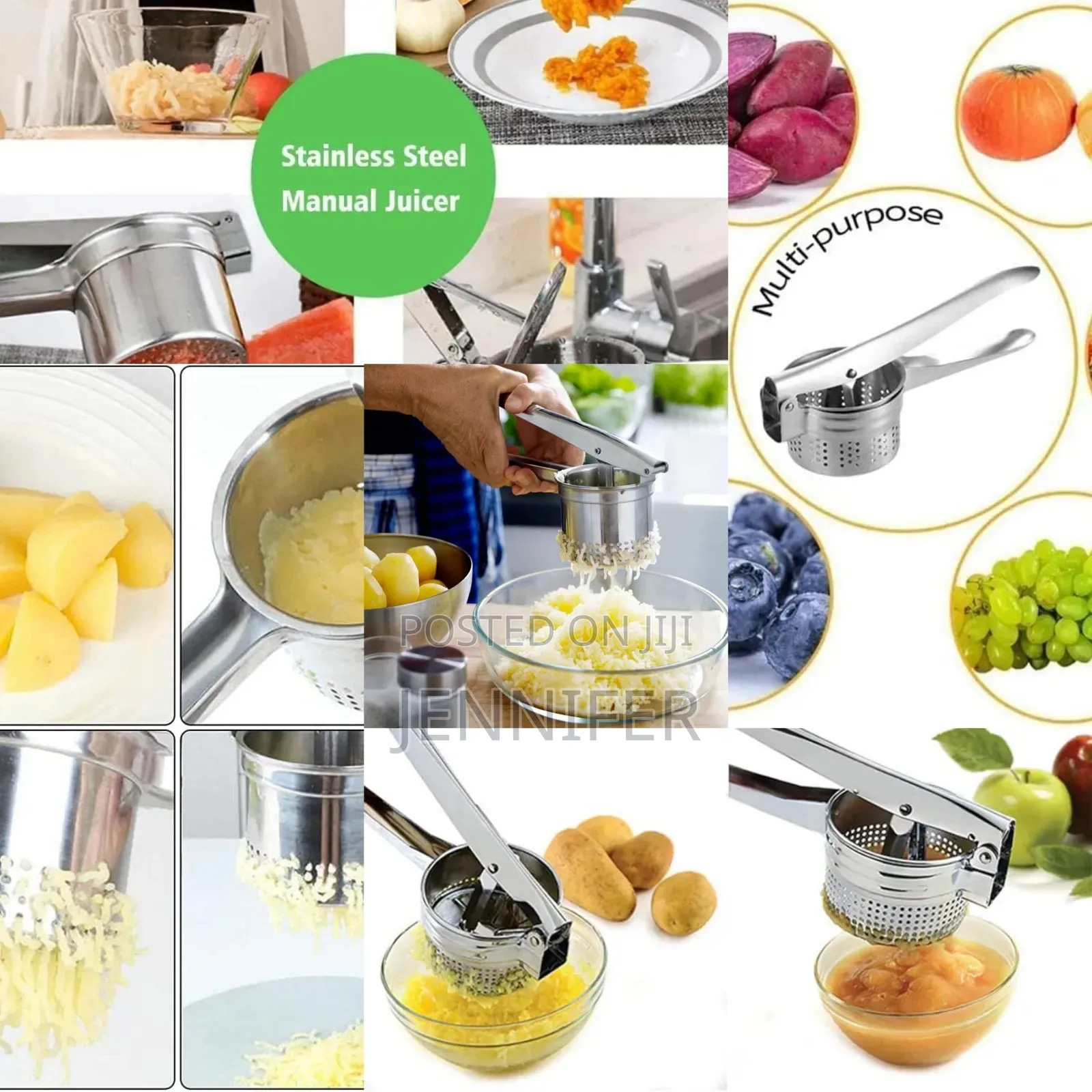 Stainless Steel Potato Masher Ricer Fruit Juicer