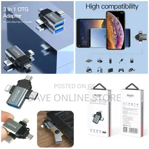 Yesido Gs15 3 in 1 Usb to Micro + Lightning + Type-C Otg
