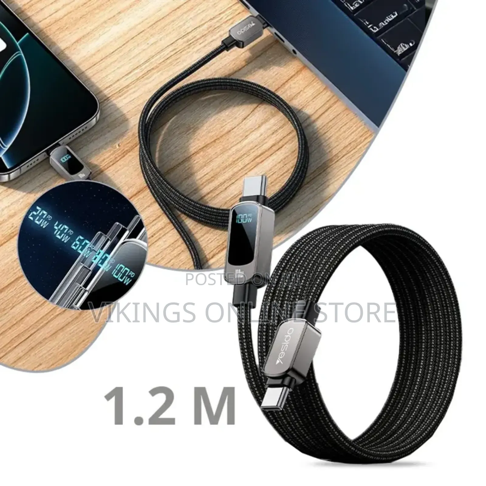 Yesido Ca179 100w Fast Charging Usb-C to Usb-C Cable -1.2m