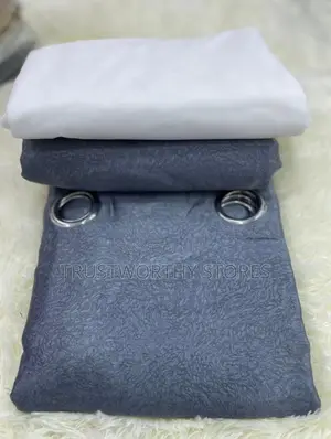 3piece Plain Ring Curtains With a Net