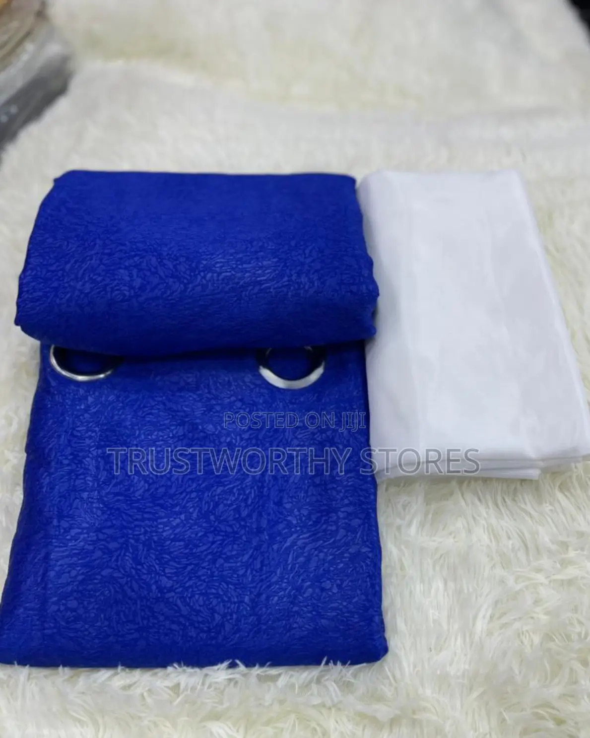 3piece Plain Ring Curtains With a Net