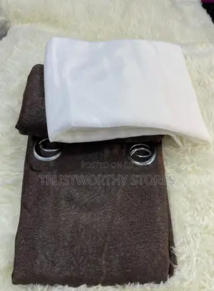 3piece Plain Ring Curtains With a Net