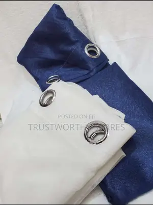 3piece Plain Ring Curtains With a Net