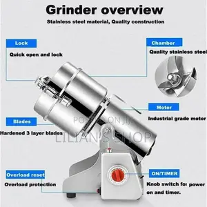 1000g High Speed Motor Electric Dry Powder Food Grinder