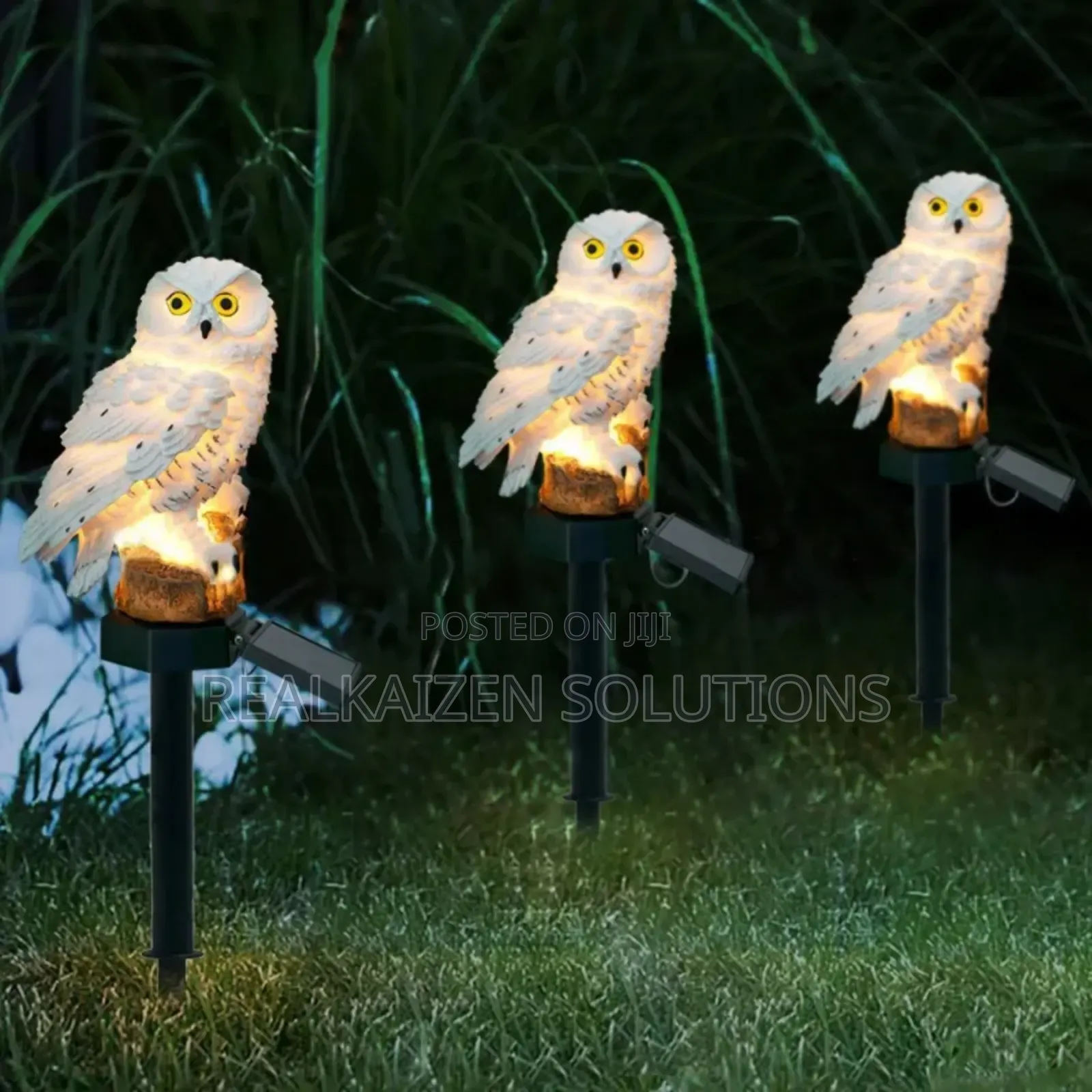 Snow Cute White Owl Outdoor Waterproof Solar Garden Light
