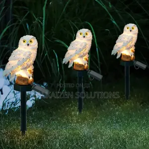 Snow Cute White Owl Outdoor Waterproof Solar Garden Light