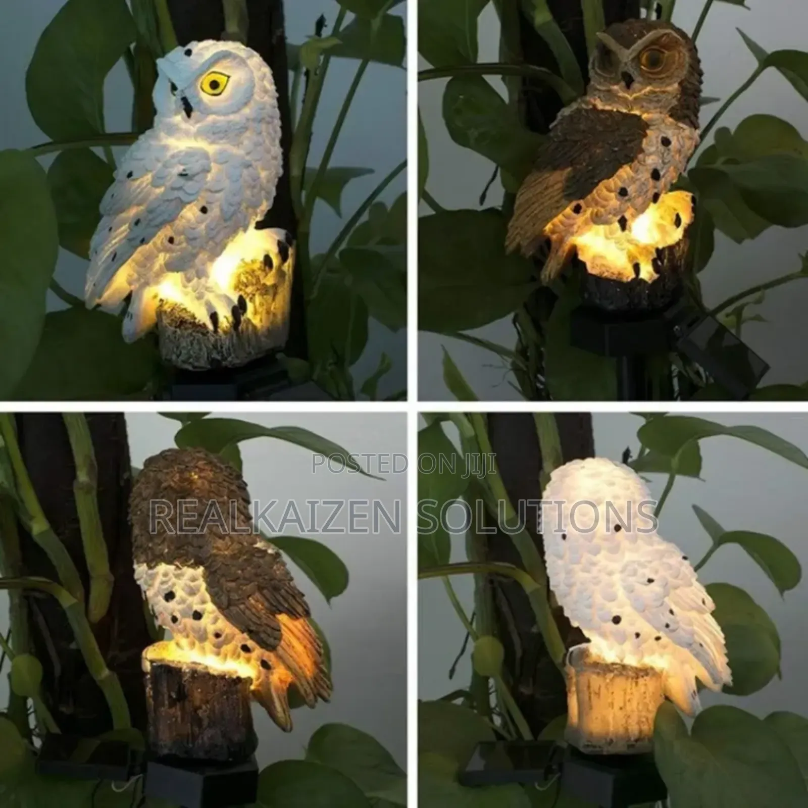 Snow Cute White Owl Outdoor Waterproof Solar Garden Light