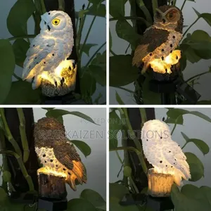 Snow Cute White Owl Outdoor Waterproof Solar Garden Light