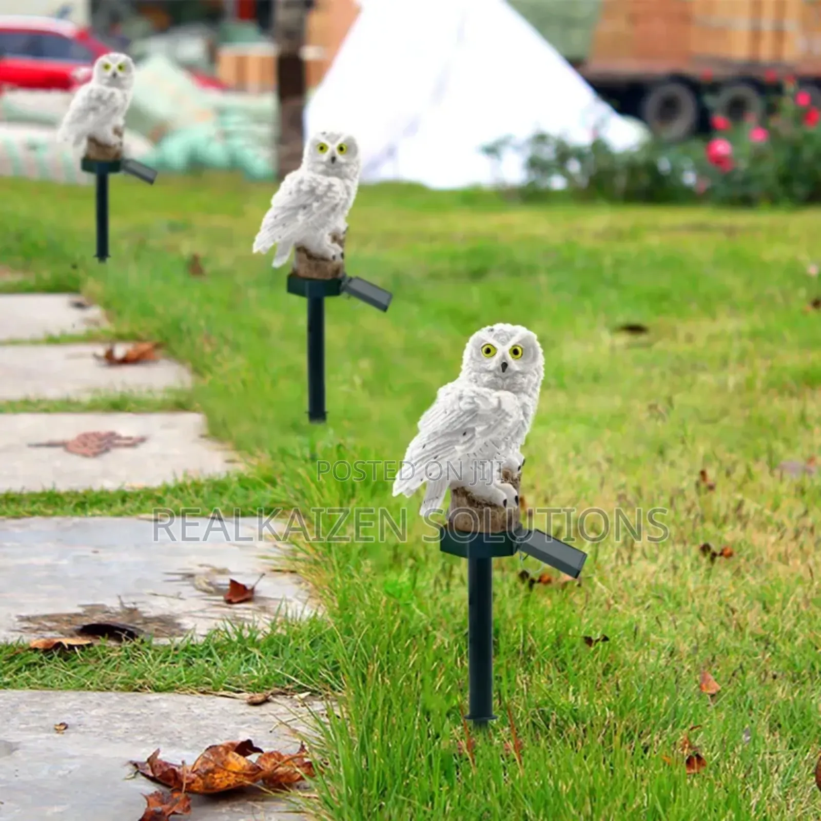 Snow Cute White Owl Outdoor Waterproof Solar Garden Light