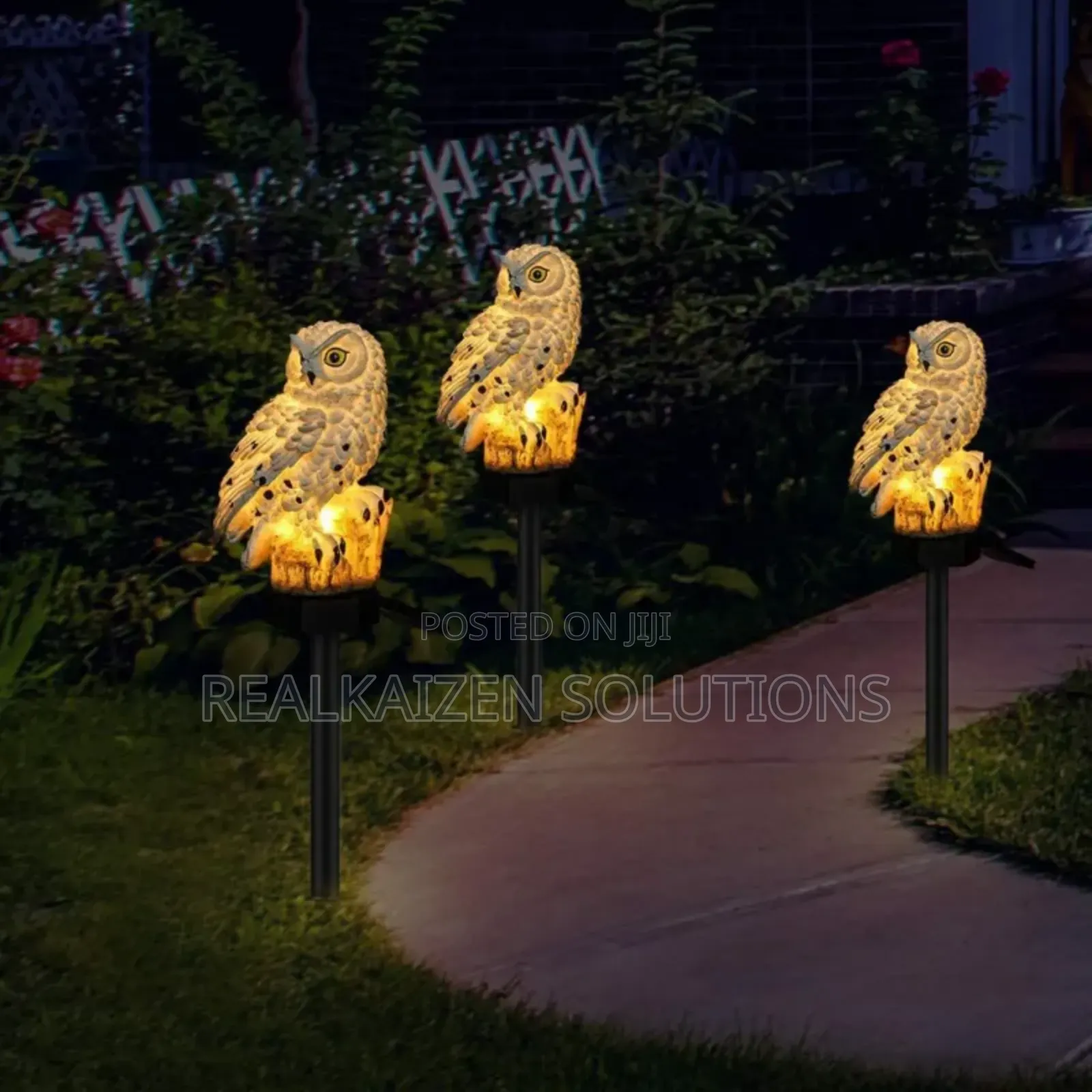 Snow Cute White Owl Outdoor Waterproof Solar Garden Light