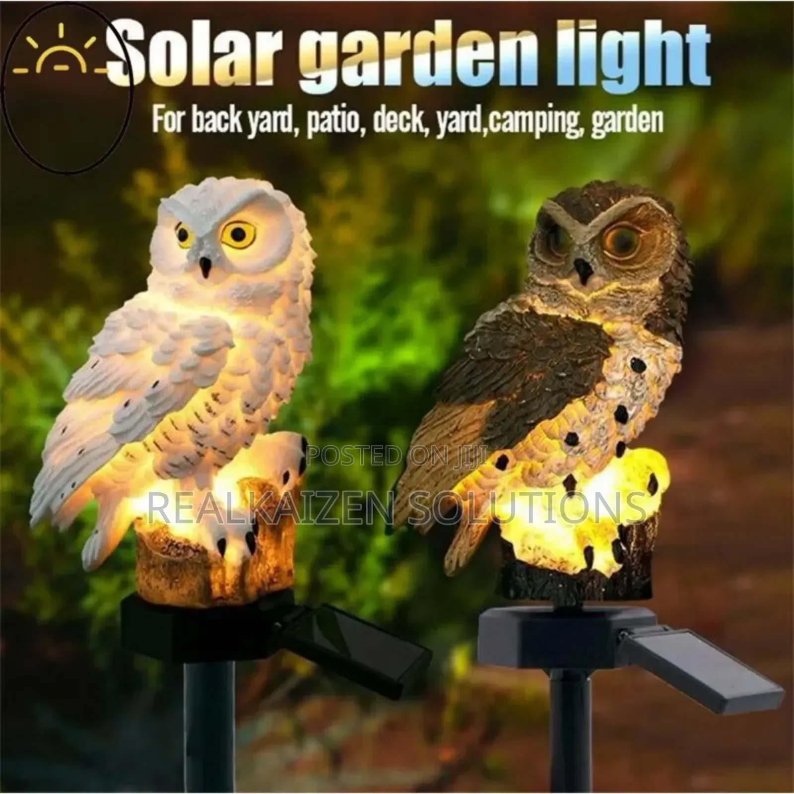 Snow Cute White Owl Outdoor Waterproof Solar Garden Light