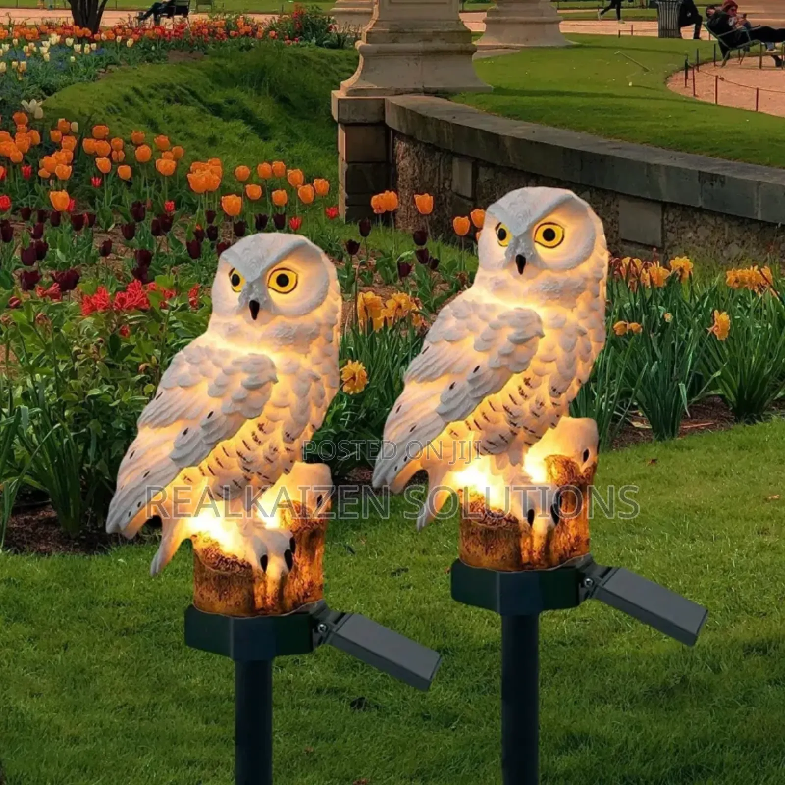 Snow Cute White Owl Outdoor Waterproof Solar Garden Light