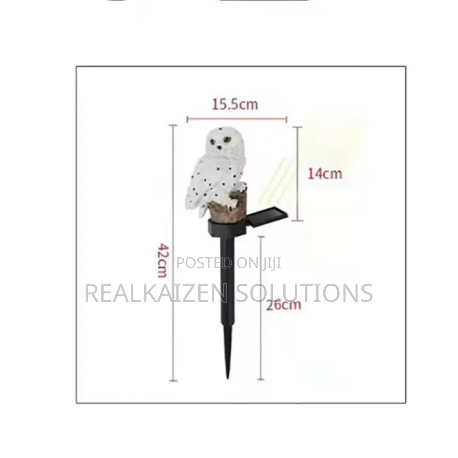 Snow Cute White Owl Outdoor Waterproof Solar Garden Light