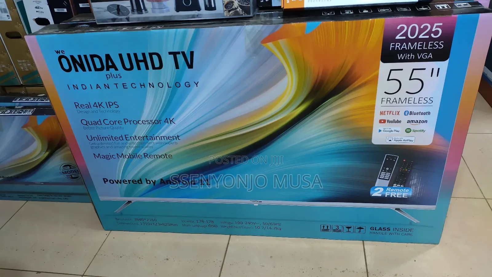 Onida 55inchs Uhd Android Tv-quad Core Processor, Real Ips