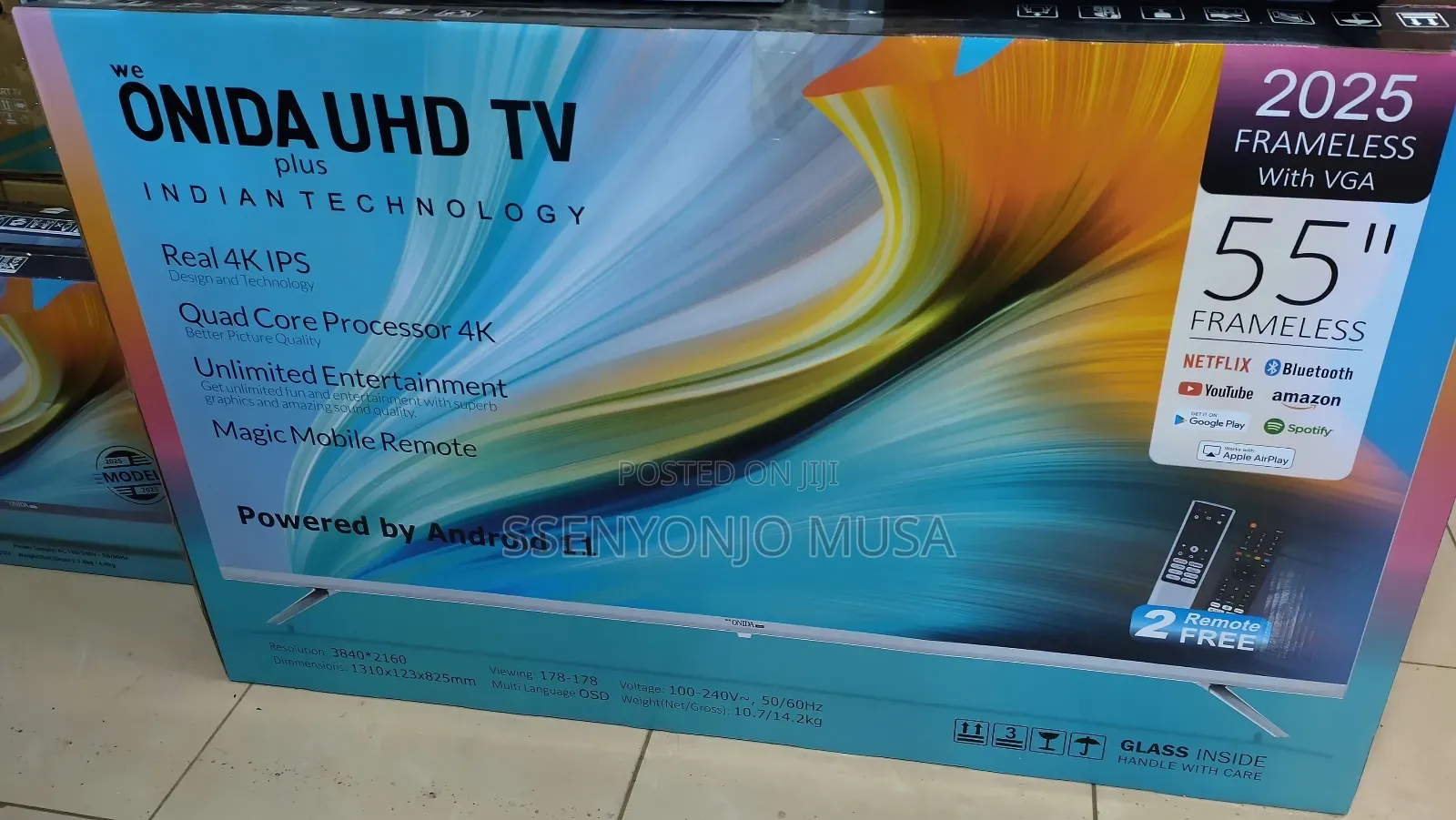 Onida 55inchs Uhd Android Tv-quad Core Processor, Real Ips