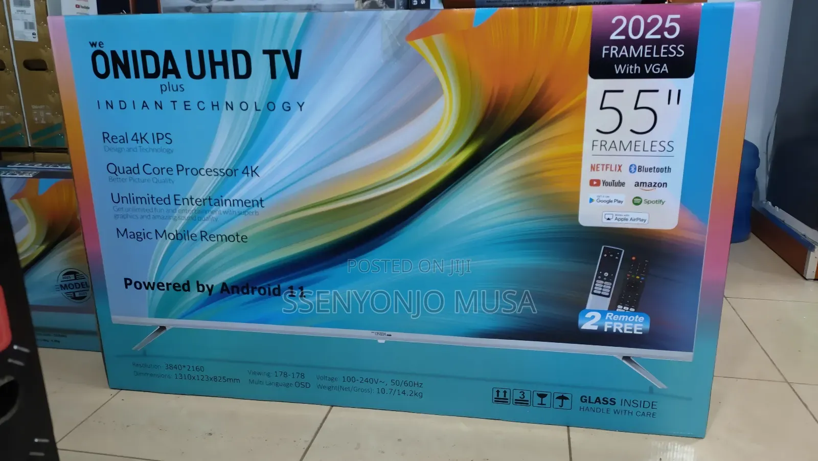 Onida 55inchs Uhd Android Tv-quad Core Processor, Real Ips