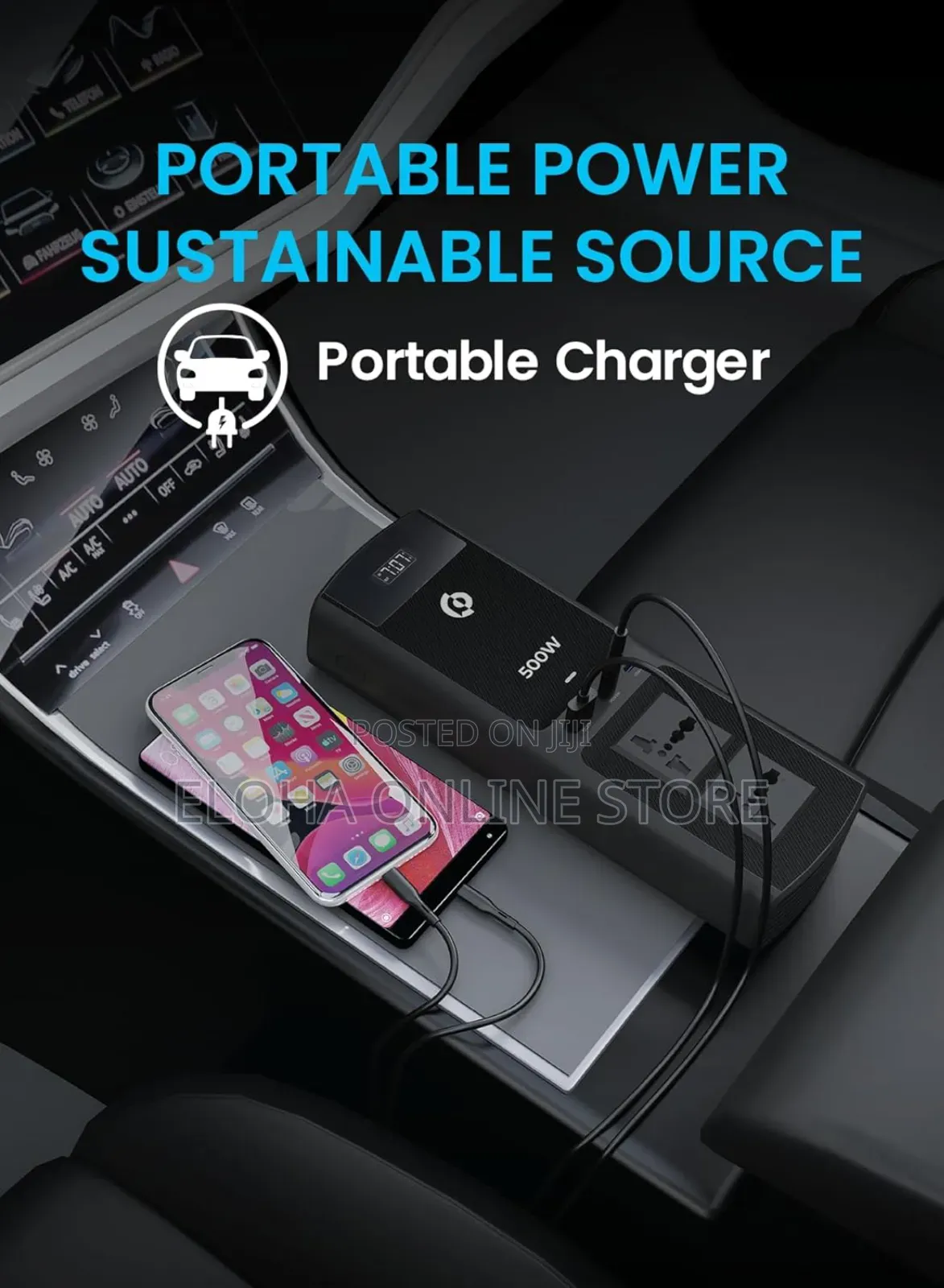 Powerology 500w Universal Multi-Port Car Inverter