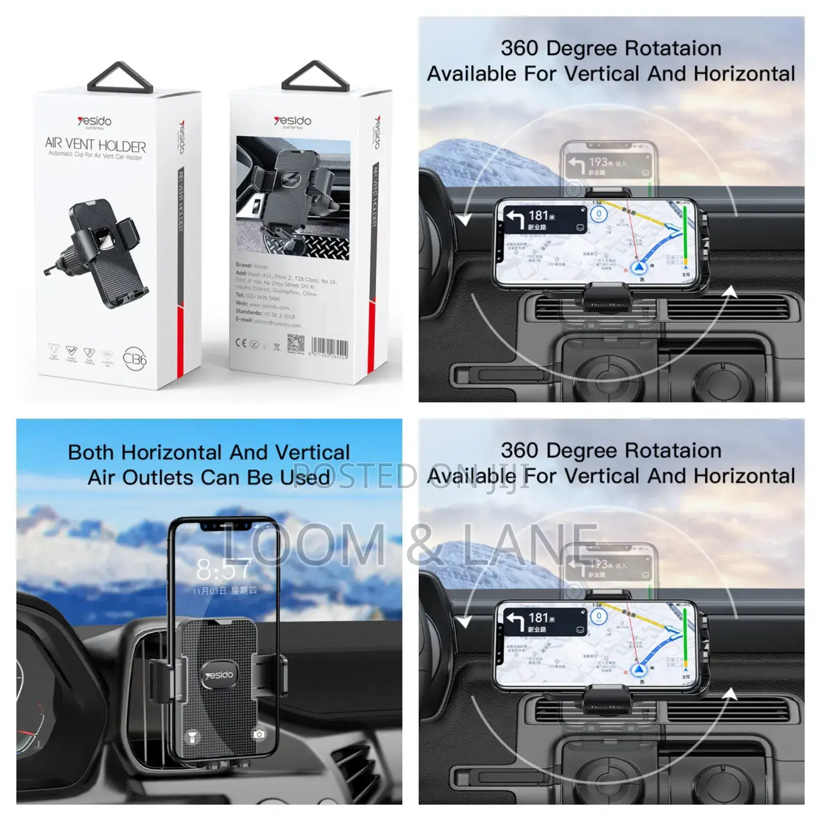 Yesido C136 Car Air Vent Automatic Clip Holder