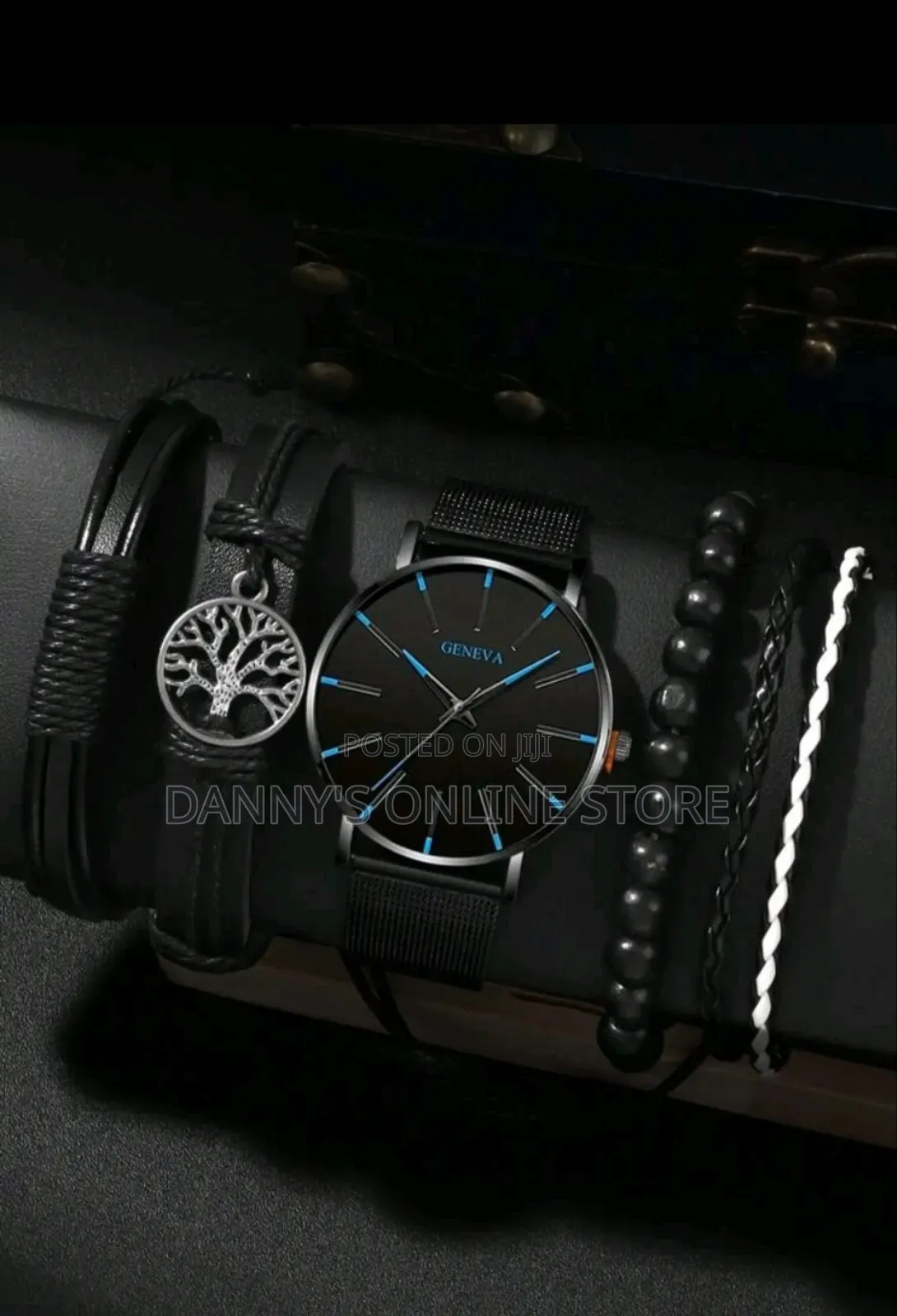 5pcs Fashionable Men's Mesh Quartz Watch Exquisite