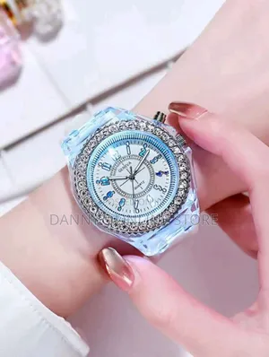 Photo - Mens and Women's Led Rhinestone Decor Watch With Led Color