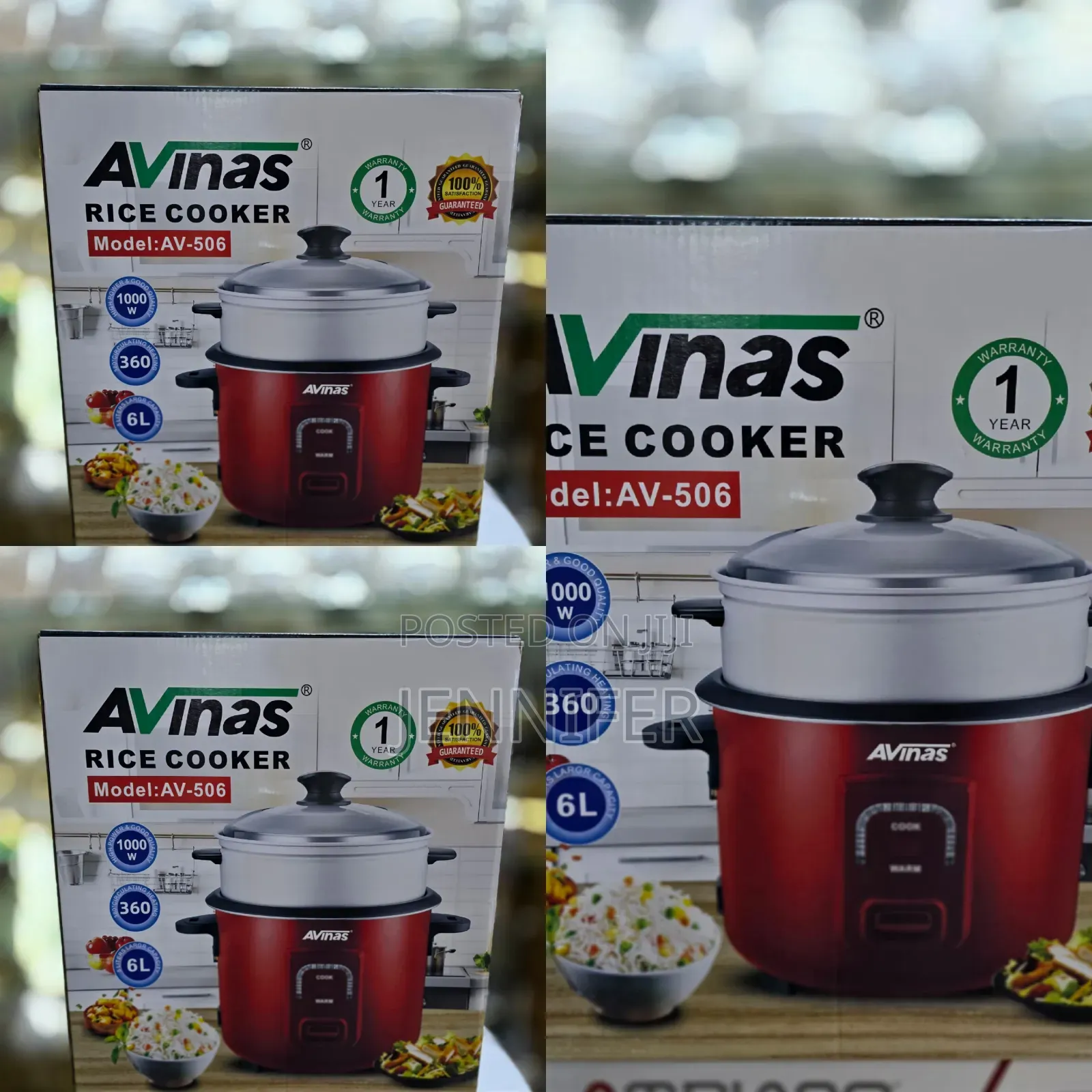 Avinas 6l Rice Cooker With Food Steamer Pot