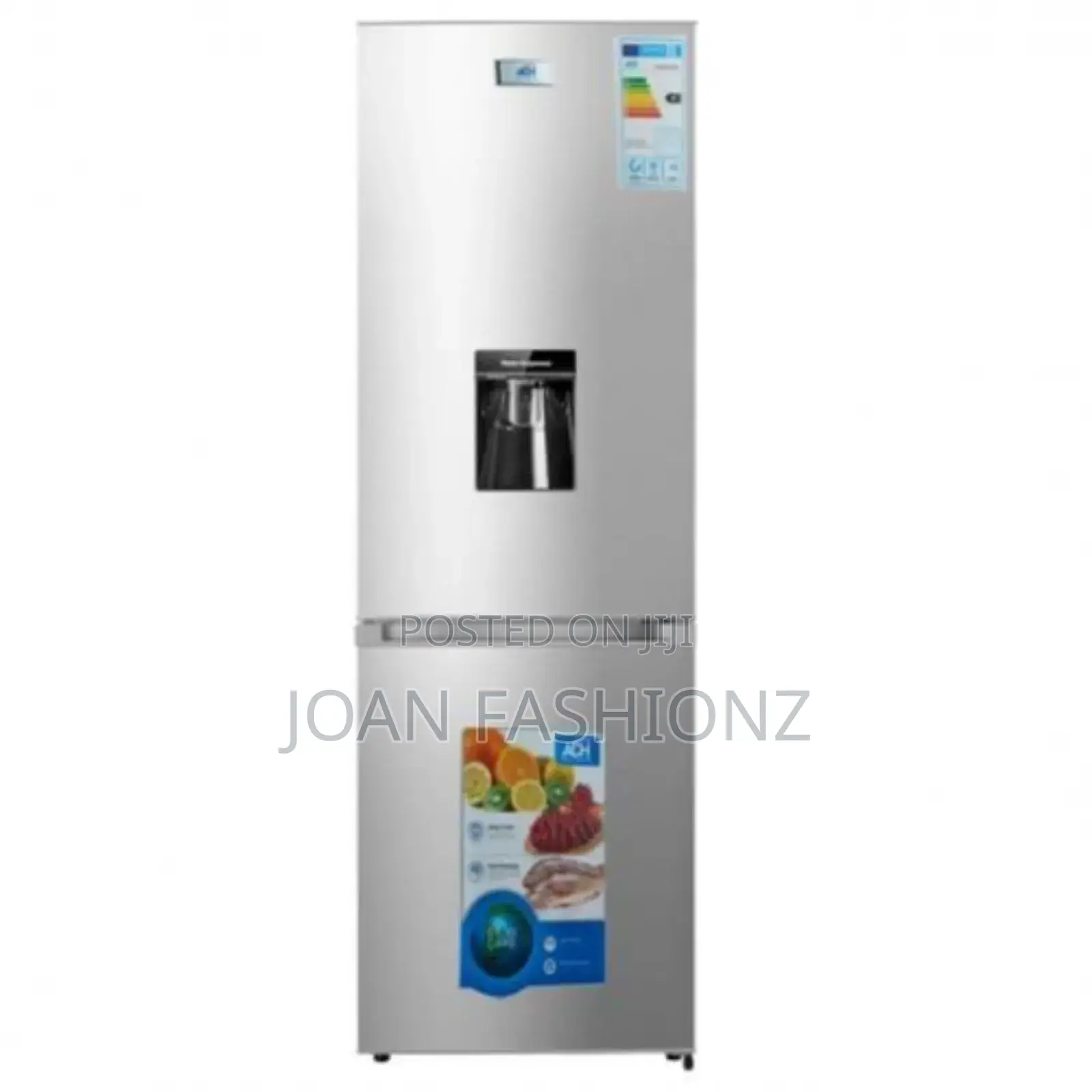 Adh 368l Double Door Bottom Freezer With Dispenser Silver.