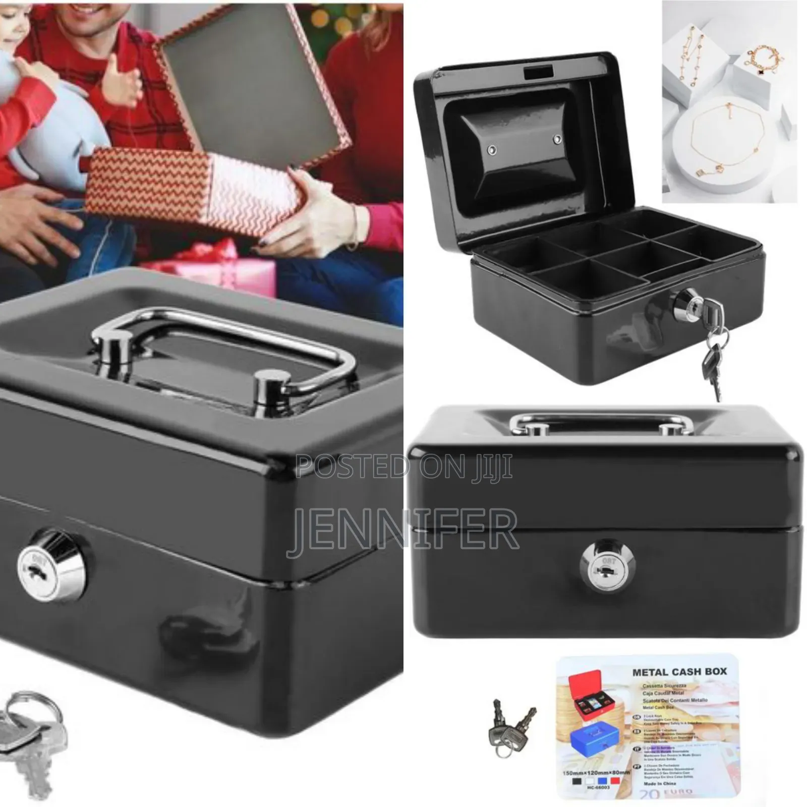 Portable Robust Metal Cash Box