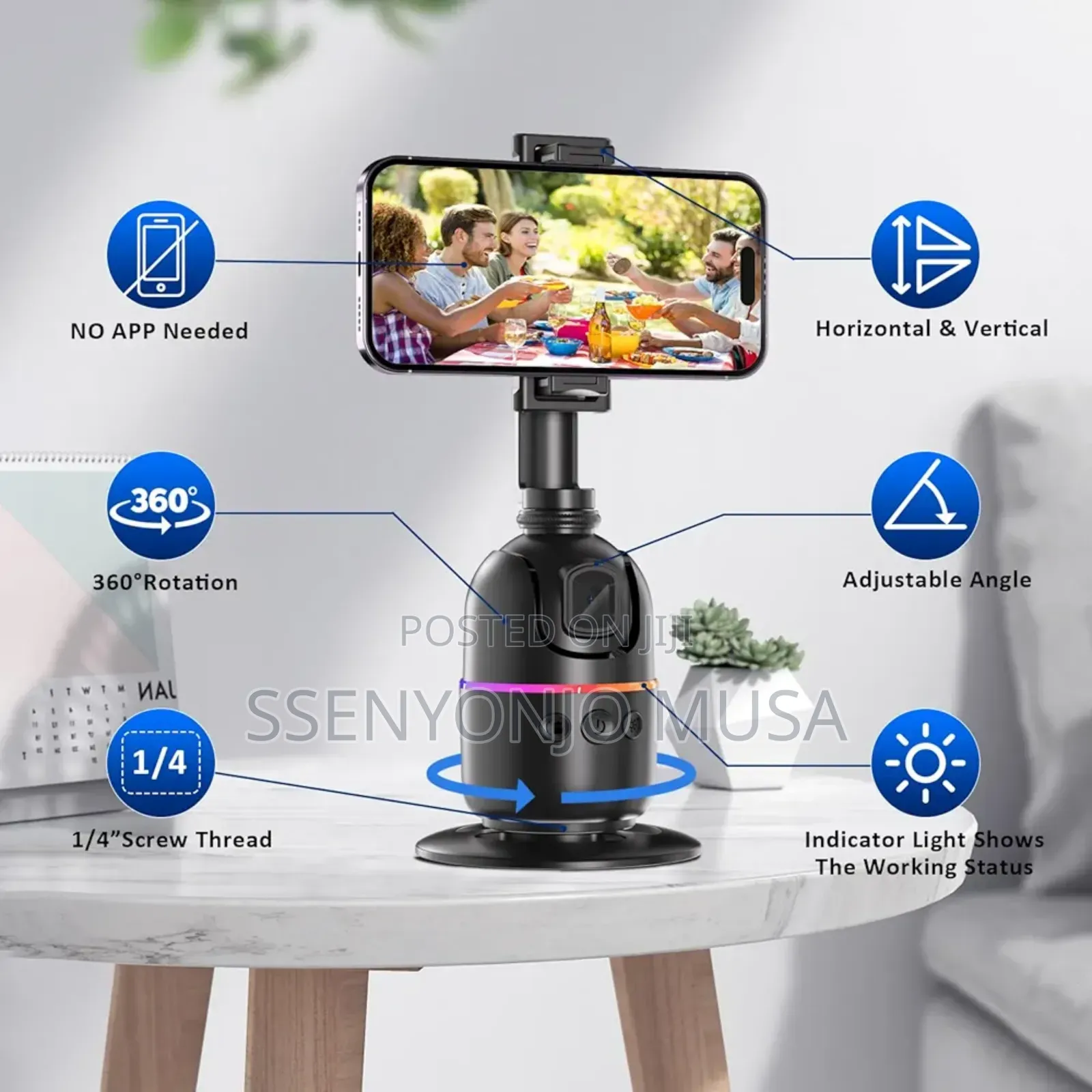 Auto Face Tracking Tripod - 360° Rotating Smart Shooting-