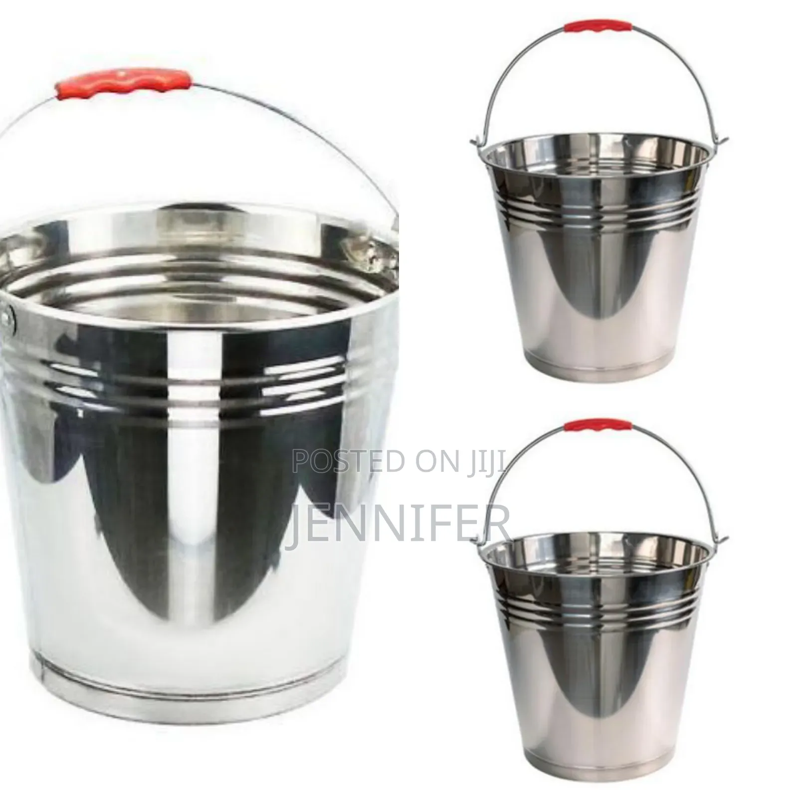 10l Stainless Steel Water Milk Bucket Dairy Pail, Silver.