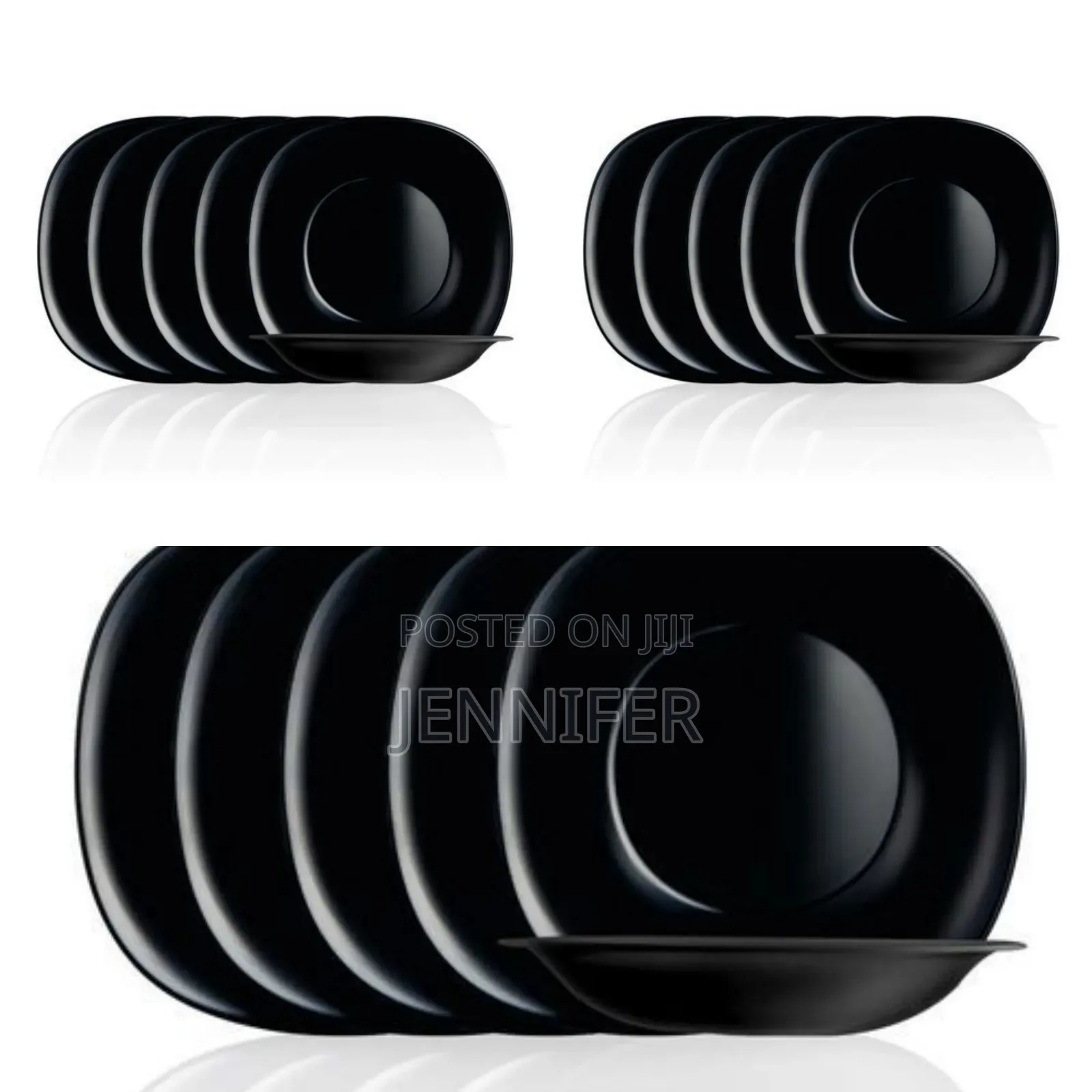 Luminarc 6 Pieces of Luminarc Deep Soup Plates Bowls,Black