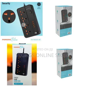 Porodo Blue 4 Ac Power Strip Universal Socket 3m 3000w