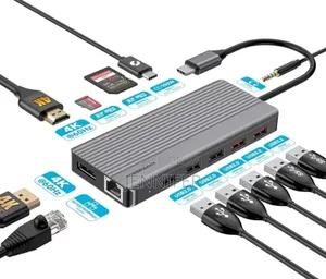 Powerology 13in1 Usb-C Hub Hdmi Type-C 100w Pd
