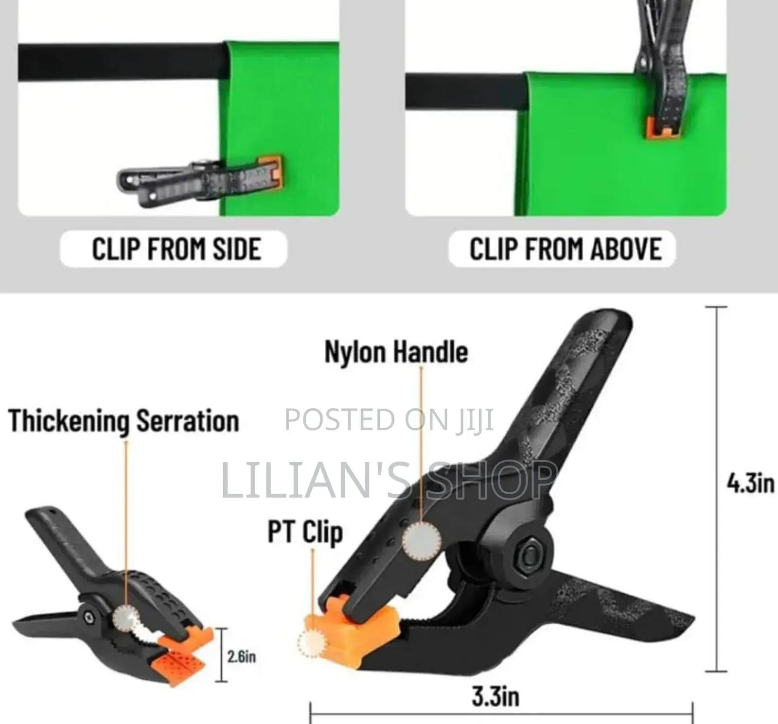 Green Screen With Stand and 4 Clips