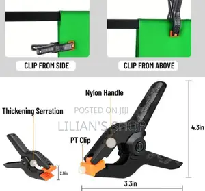 Green Screen With Stand and 4 Clips