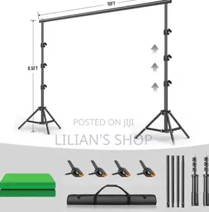 Green Screen With Stand and 4 Clips