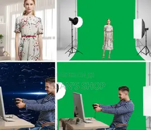 Green Screen With Stand and 4 Clips