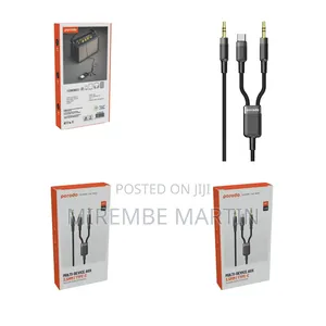 Porodo 2in1 Aux 3.5 to 3.5+Typec Cable 1.2m –