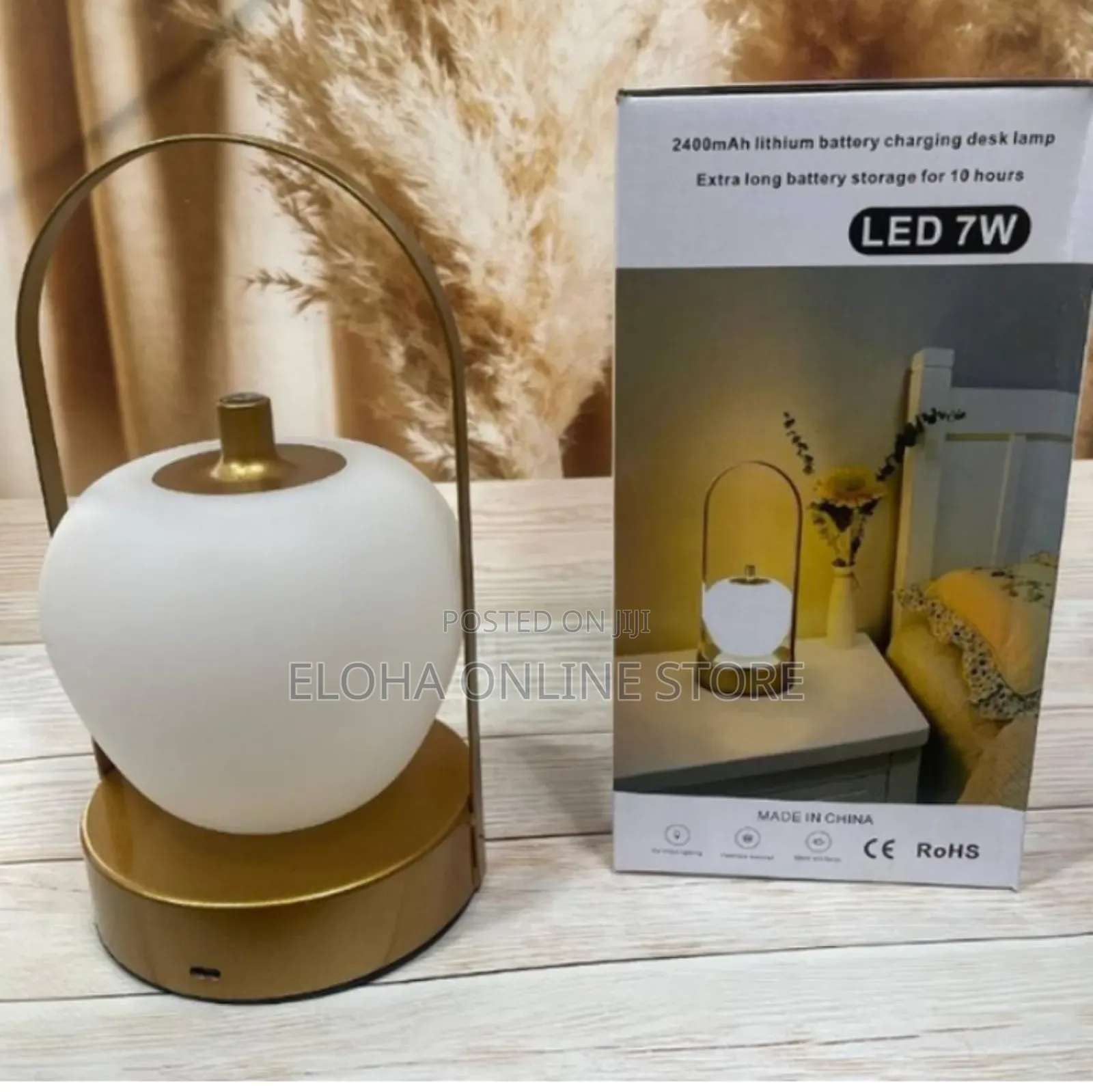 Portable Led Table Lamp With Iron Handle Touch Control