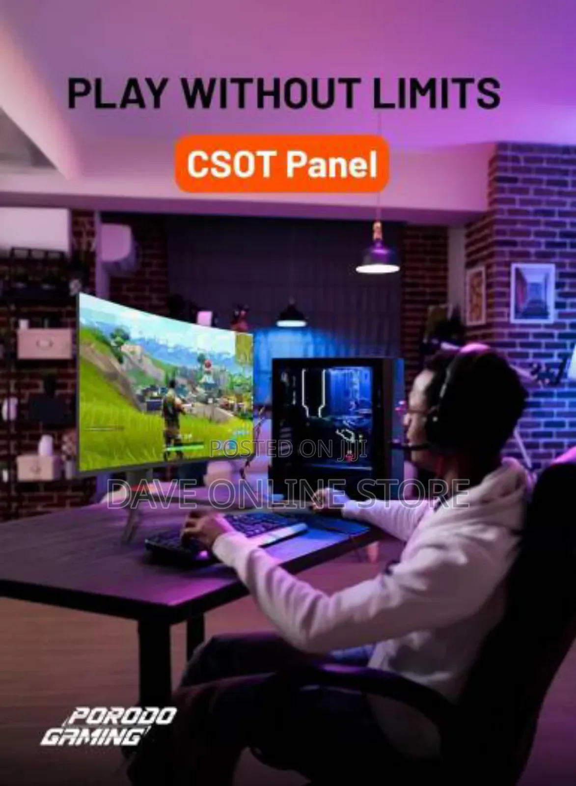Porodo 27" Curved Gaming Monitor With 240hz Refresh Rate