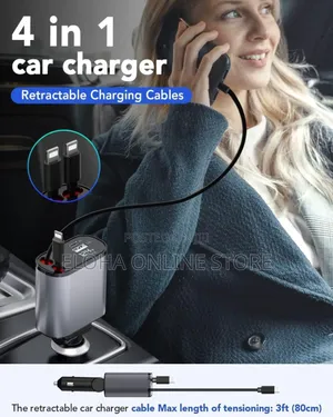 120w Super Fast Charge" 4-in-1 Car Charger