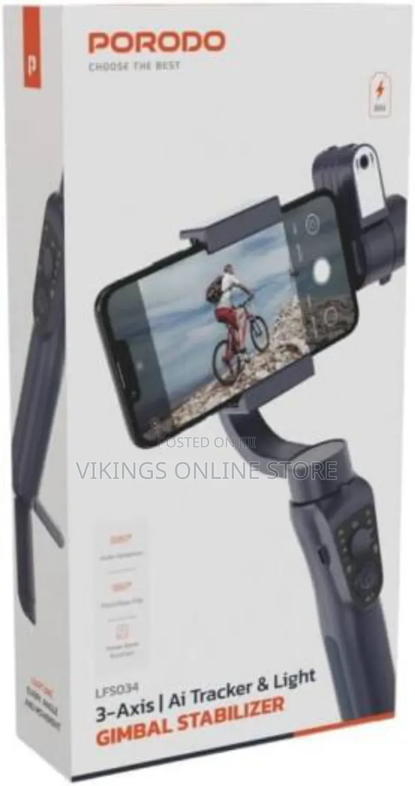 Porodo Anti-Shake Ai Tracker Android iPhone Gimbal