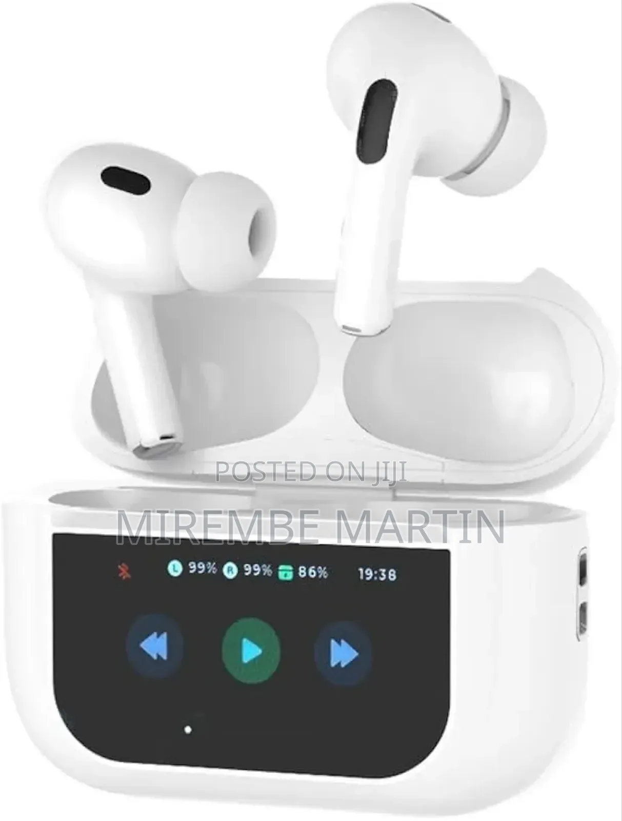 Porodo Blue Airpods Pro2 With Screen - White