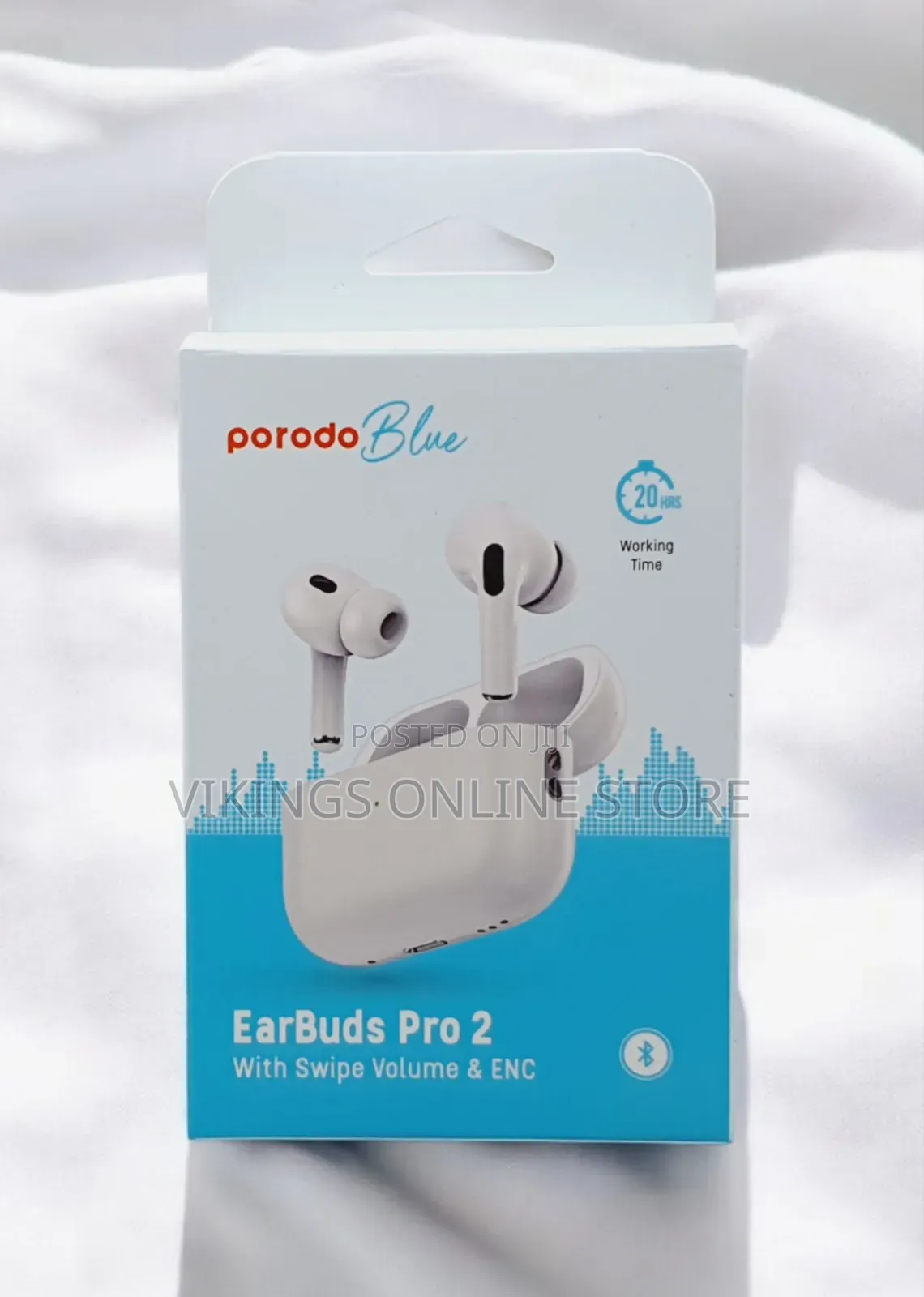 Porodo Blue Deep Bass Wireless Earbuds Pro 2 White Pb-Arpdp2