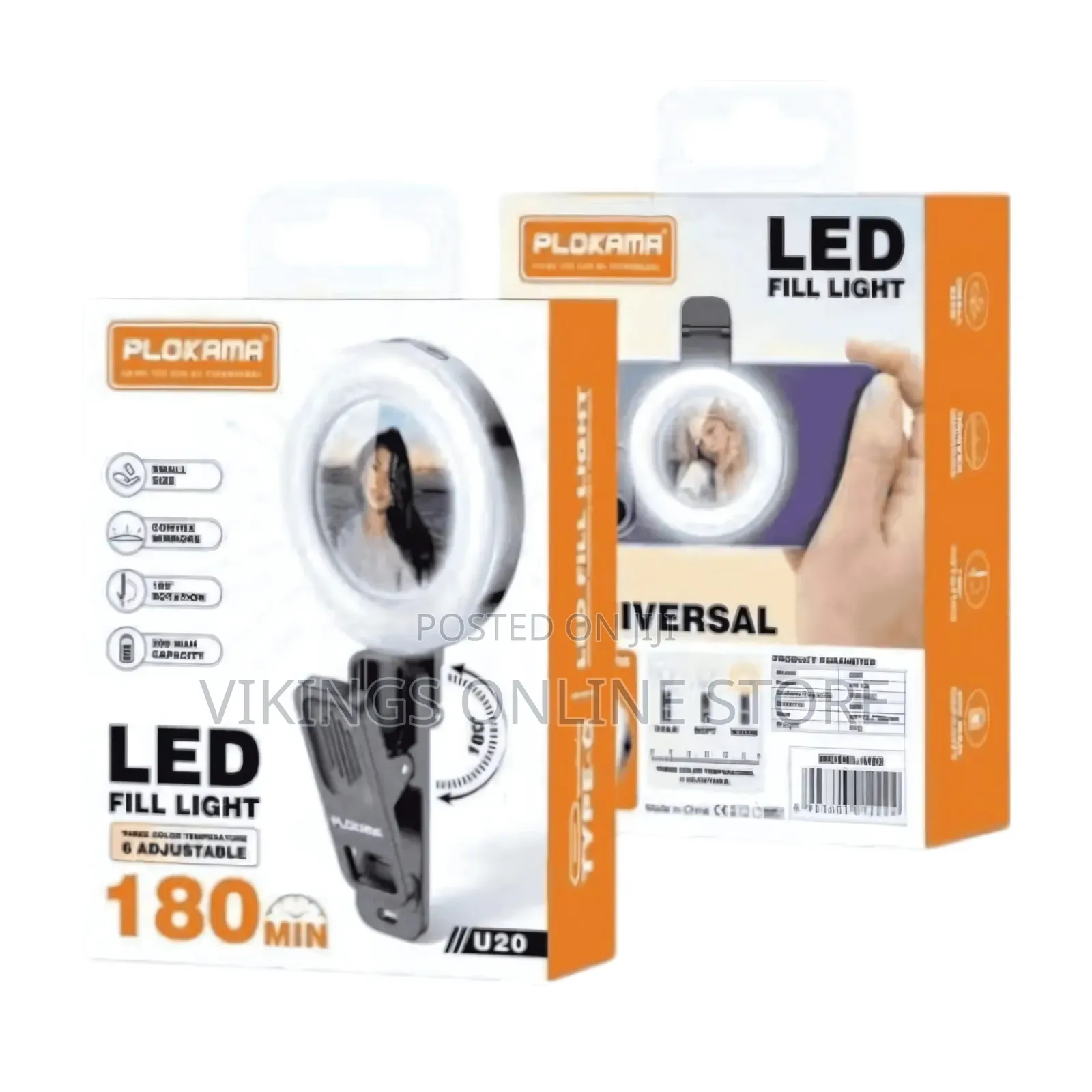 Plokama U20 Mirror Ringlight Rechargeable, Studio Lighting