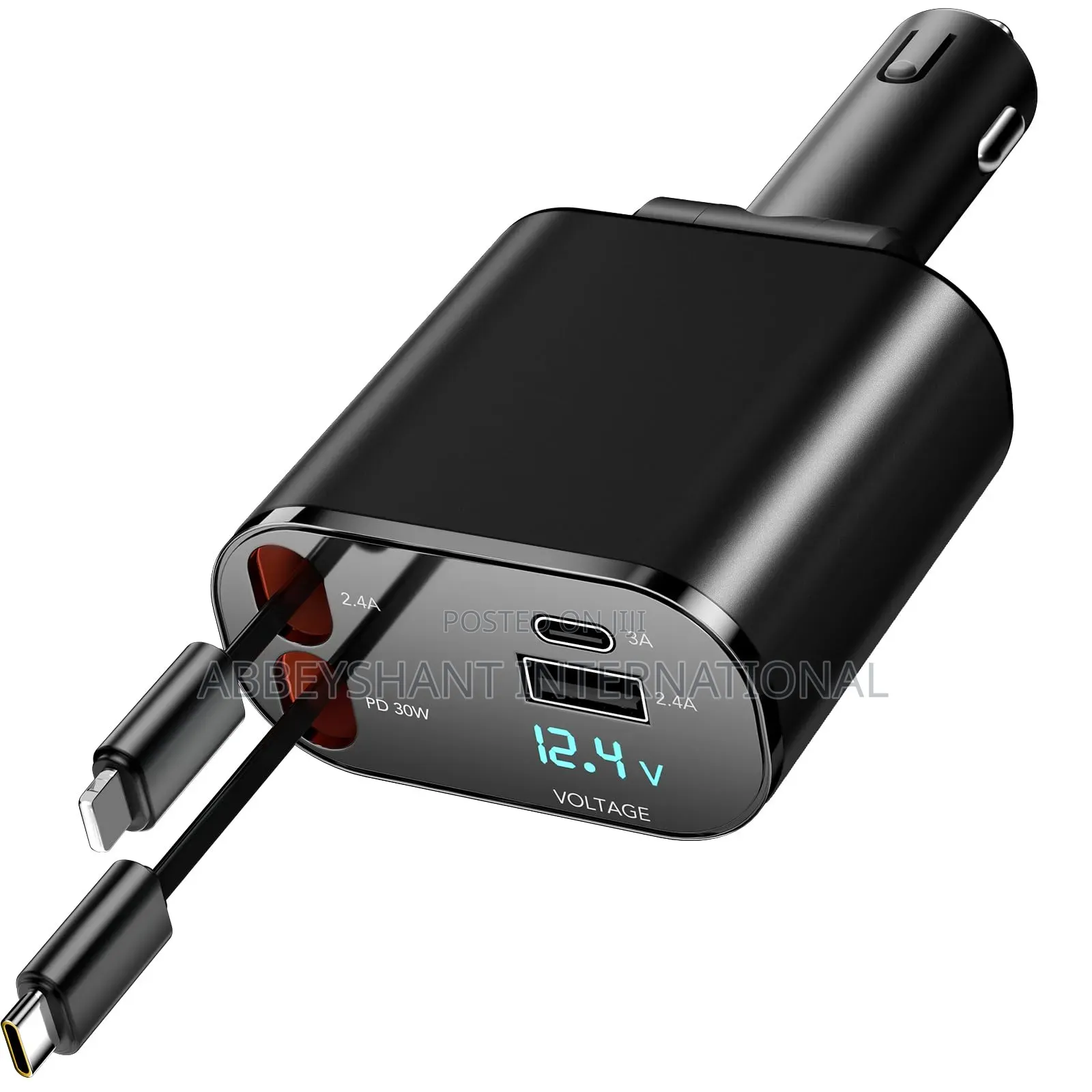 Car Phone Charger Super Fast Charge" 4-in-1 Car Charger